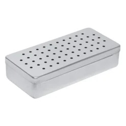Estojo de inox perfurado 32x16x08cm