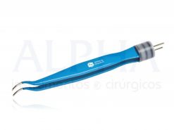 Pinça bipolar oftalmológica curva 10cm