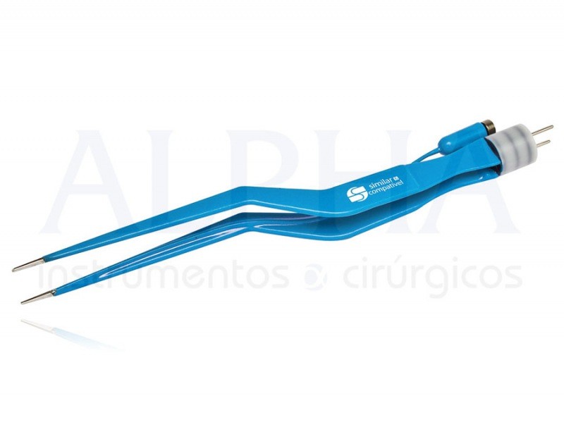 Pinça Bipolar Baioneta com Irrigação 20cm •Harte Instrumentos Círurgicos