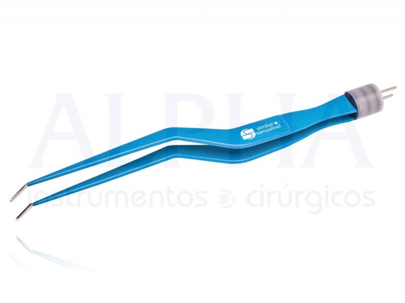 Pinça Bipolar Baioneta Curva 18cm • Harte Instrumentos Cirúrgicos