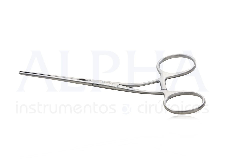 Pinça Debakey Castanheda reta cabo curvo 12,5cm