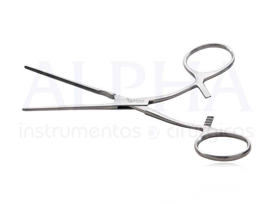 Pinça Debakey Castanheda reta cabo curvo 12,5cm - Imagem 2