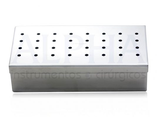 Estojo de inox 20x10x05cm perfurado