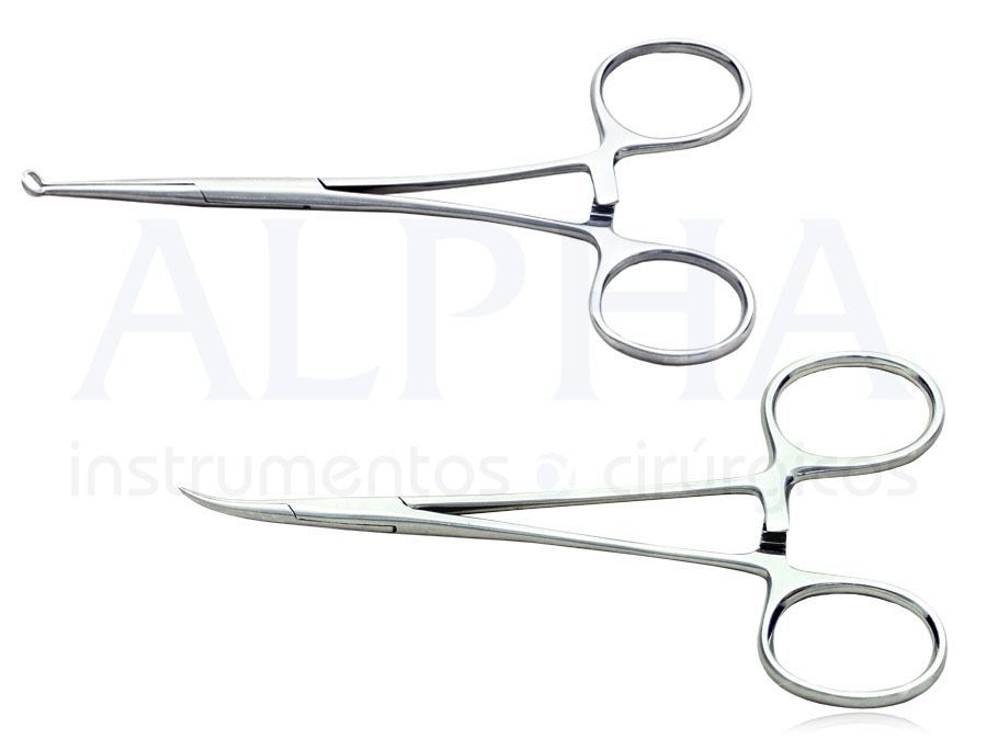 Kit para vasectomia - Pinça mosquito lisa e pinça de apreensão do deferente ponta encaixe