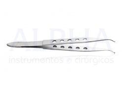 Pinça microcirurgia dente de rato curva 13cm