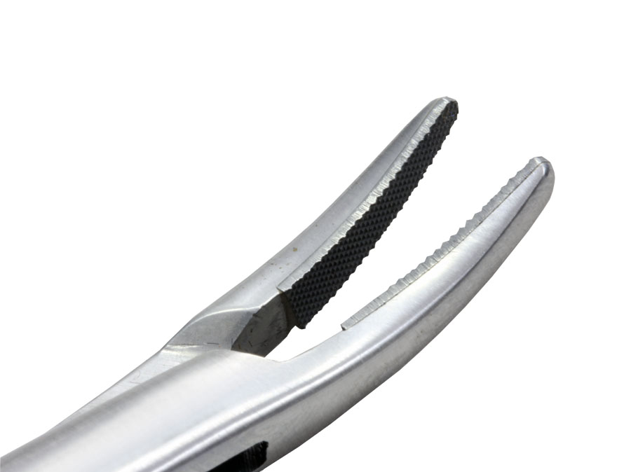 Porta agulha Mayo Hegar curvo 16 cm com videa