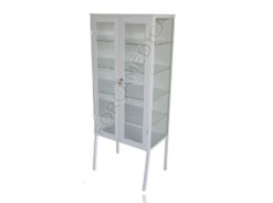 Armário Vitrine Com 02 Portas Esmaltado (Com Vidros)