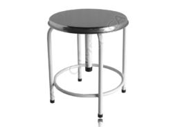 Banco Giratório Esmaltado Com Assento Inox 35 cm Com Ponteiras