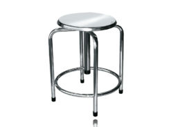 Banco Giratório Inoxidável Com Assento Inox 27 cm Com Ponteiras