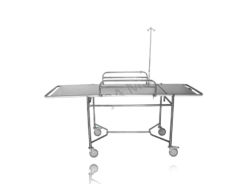 Carro Maca Inox Grades Suporte Soro Para - Choque Rodízios 5"