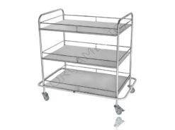 Carro Transporte Band. Inox 90X60 TP+2 Prat.Rodízios 3” Com FR.PARACH.VARANDAS